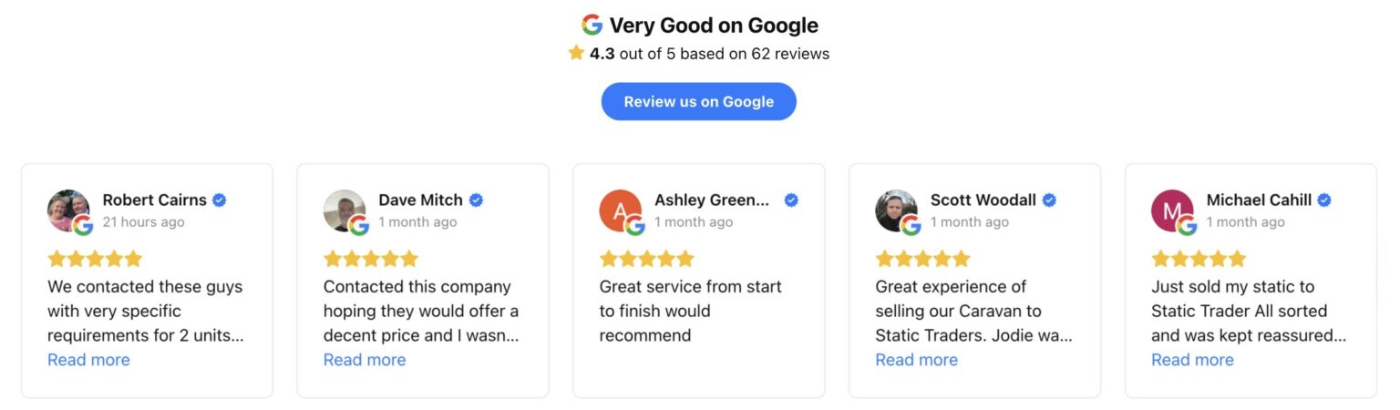 Very Good Rating on Google 4.3 stars based on 62 reviews.